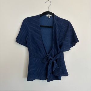 Women’s Medium Meraki Navy Polka dot shirt
